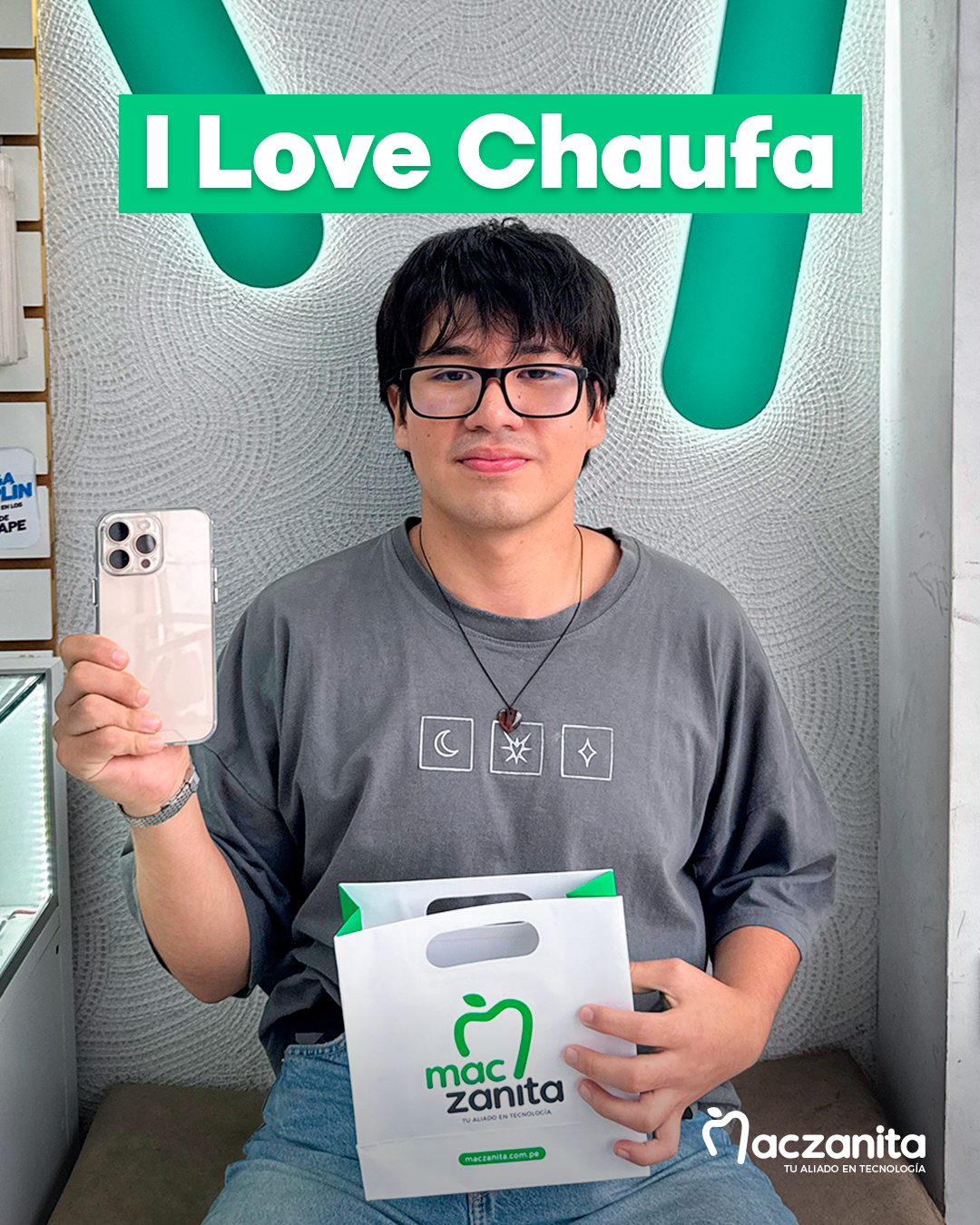 Influencer chaufa iphone