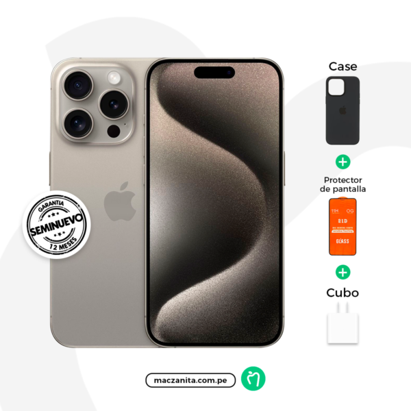 iPhone 15 Pro Max Titanio natural 256 GB Chip Físico
