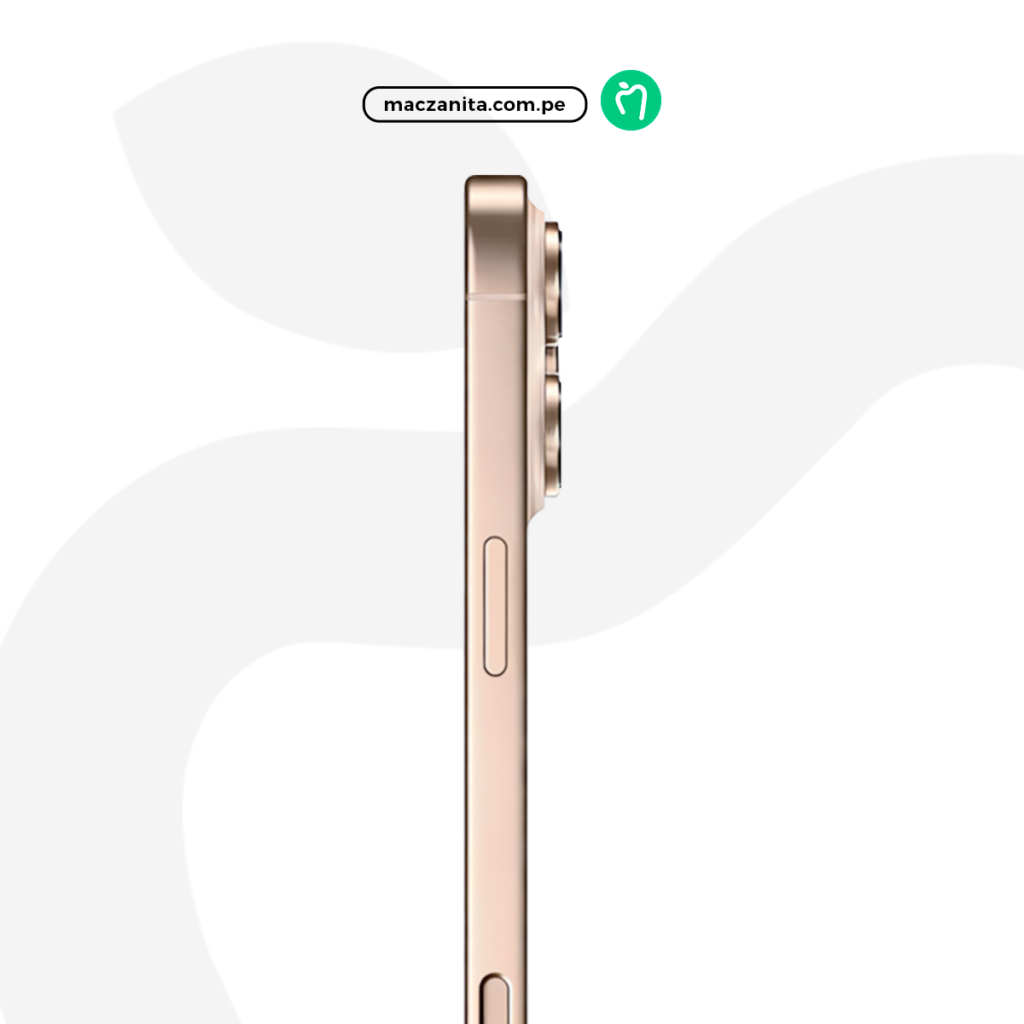 iPhone 16 Pro de 256 GB en color desierto, fabricado por Apple, mostrado de perfil con un diseño delgado y doble cámara trasera. iPhone 16 Pro de 256 GB en color desierto, fabricado por Apple, mostrado de perfil con un diseño delgado y doble cámara trasera.