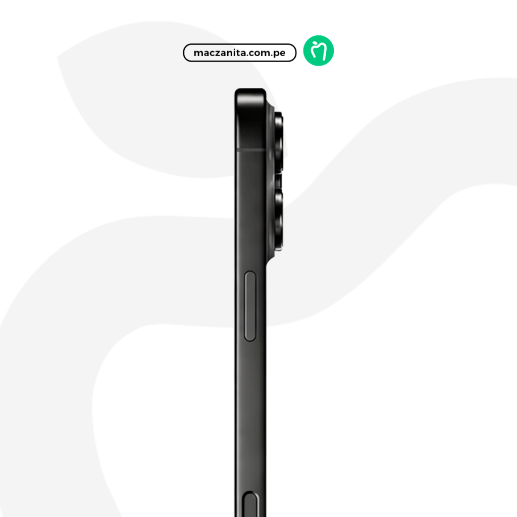 Apple iPhone 16 Pro de 256 GB en color negro seminuevo, con diseño delgado y tres cámaras traseras, visiblemente presentado de perfil para mostrar su grosor. Apple iPhone 16 Pro de 256 GB en color negro seminuevo, con diseño delgado y tres cámaras traseras, visiblemente presentado de perfil para mostrar su grosor.