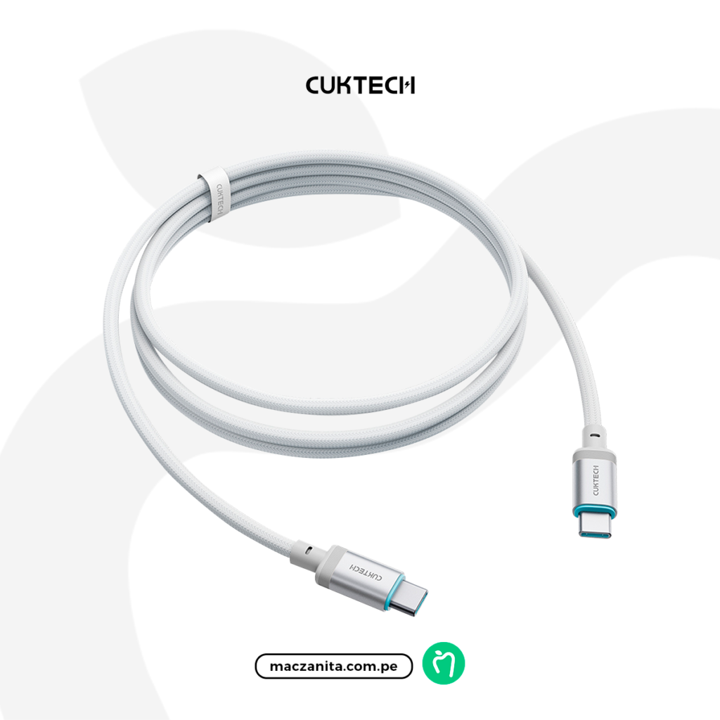 Cable USB-C Cuktech 240W Magnético de 1.5m en color negro, con terminaciones metálicas y trenzado de superficie para mayor durabilidad. Cable USB-C Cuktech 240W Magnético de 1.5m en color negro, con terminaciones metálicas y trenzado de superficie para mayor durabilidad.