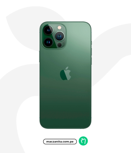 iPhone 13 Pro Max de 128 GB en color azul, fabricado por Apple, con un acabado liso y soporte para tres cámaras traseras, disponible en Maczanita Perú con precio y garantía.