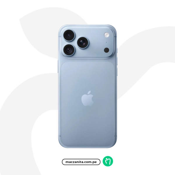Apple iPhone 18 Pro Max en plata, de 512 GB, con cuerpo de vidrio y marco metálico, visto por la parte trasera con triple cámara y el logo de Apple.