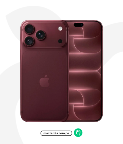 Apple iPhone 18 Pro Max en color plata, mostrado con acabado metálico y módulo de triple cámara sobre un fondo blanco con el logo de maczanita.com.pe.